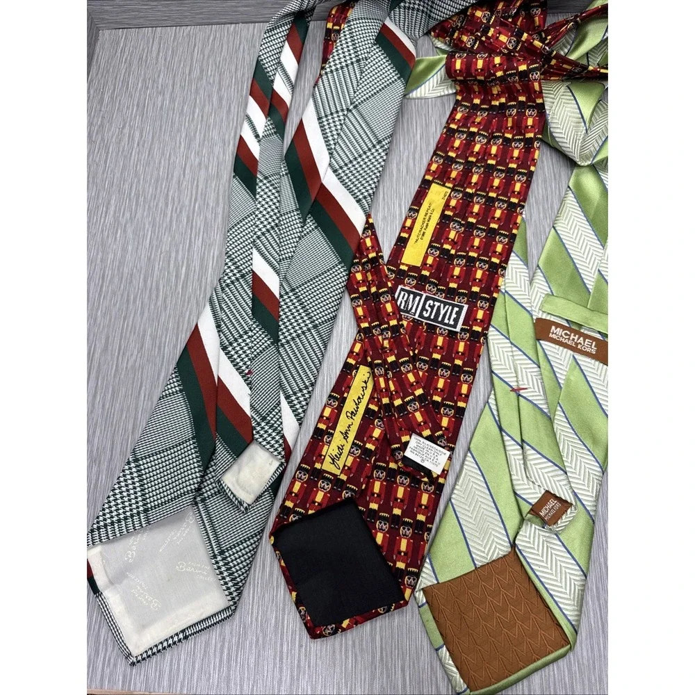 Lot of 3 Silk Ties Michael‎ Kors Brooks Brothers Vineyard Vines Classic Prints